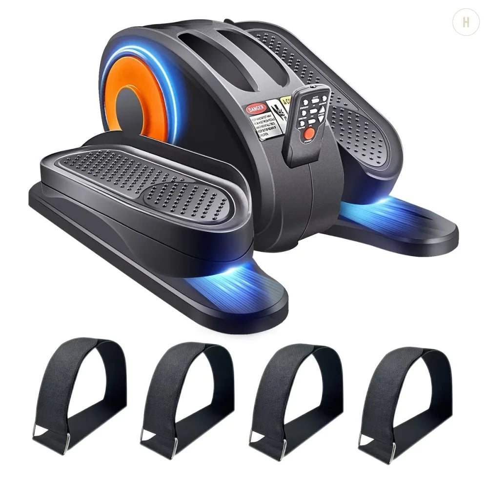 Electric Elliptical Machine Orange Oval Machine + 4 Pedal Straps Home