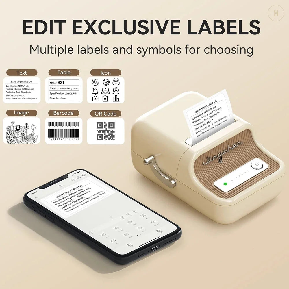 Mini Portable Adhesive Labeller Printer Home